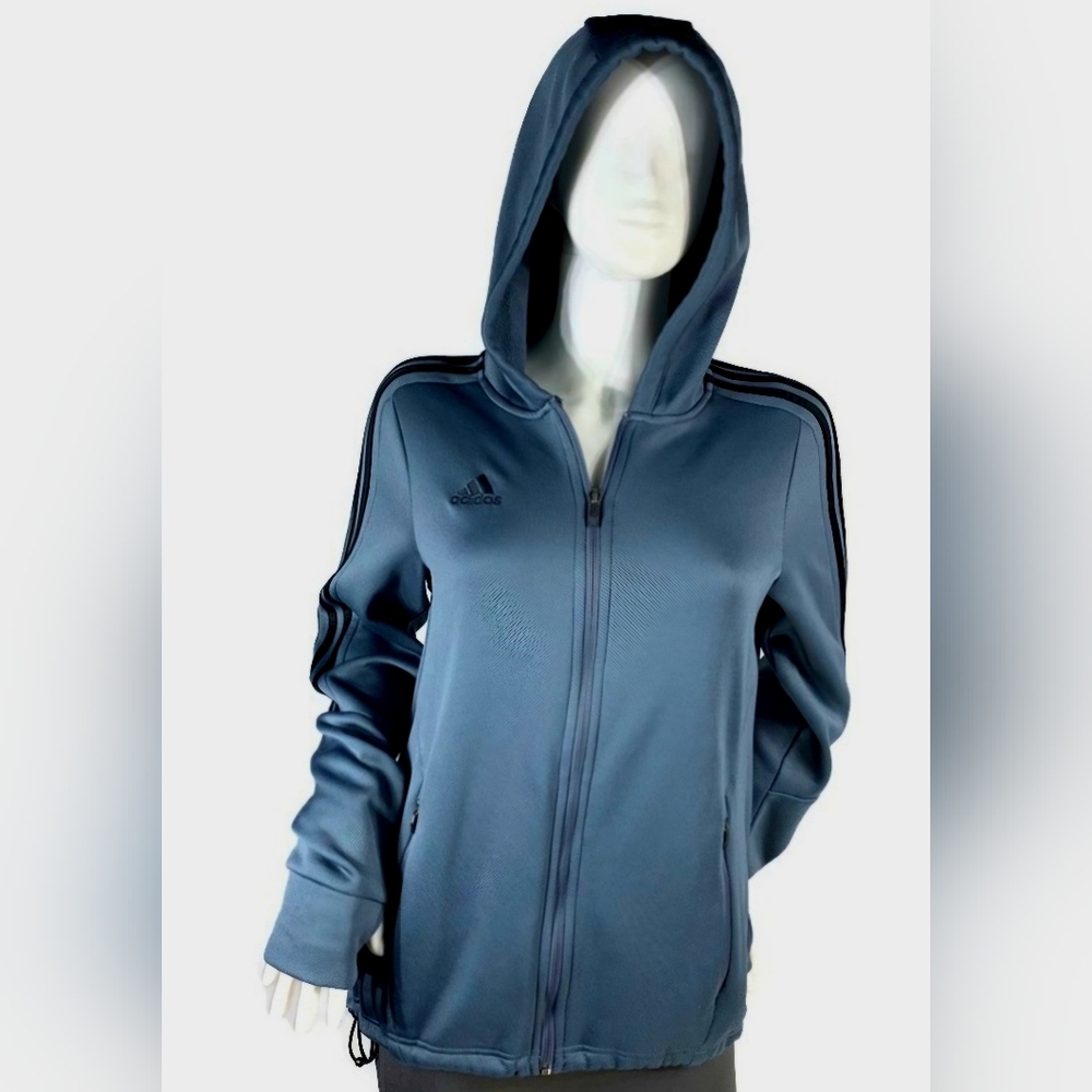 Adidas Women's Navy Full-Zip Hoodie